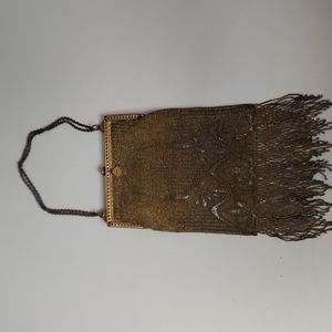Antique Micro Beaded Fringe Purse Push Clasp